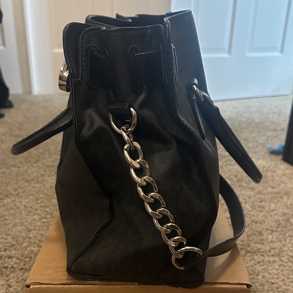 Michael Kors Black Satchel with Silver Accents - Picture 2 of 9